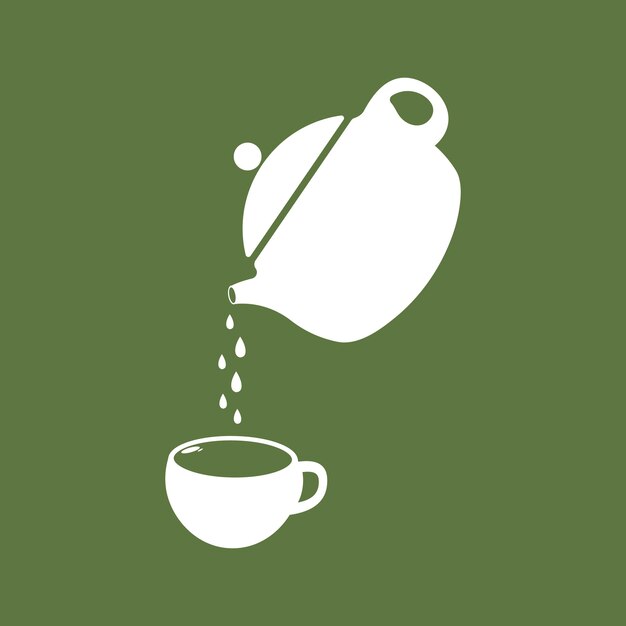 Icono del logotipo del té té verde en una taza con ilustración de diseño de bolsa de té bebida de té verde saludable concepto vector de diseño del logotipo