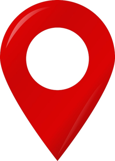 icono de logotipo de ubicación 3D con puntero de mapa rojo