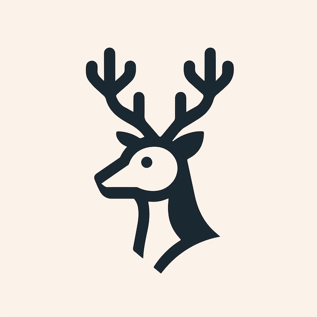 Icono de logotipo de vector de cabeza de ciervo