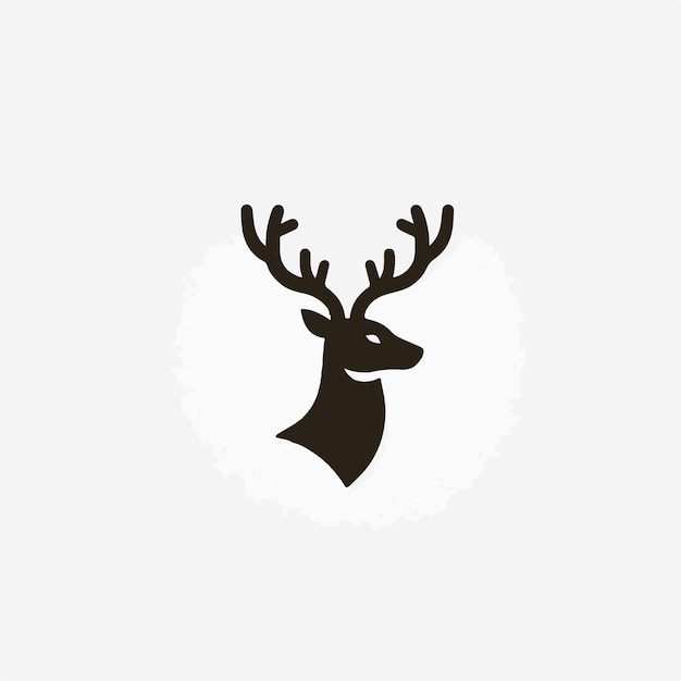 Icono de logotipo de vector de cabeza de ciervo