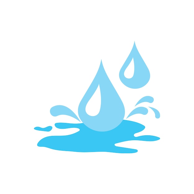 Icono de logotipo de vector de gota de agua azul