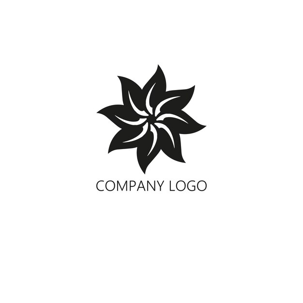 Ícono del logotipo del vector de símbolos florales