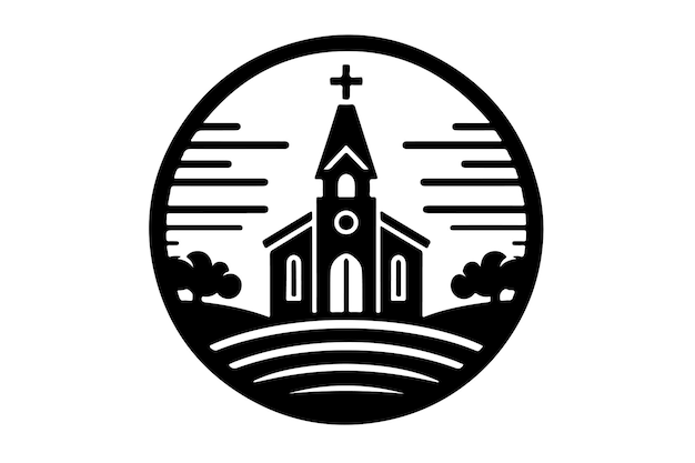 Vector icono del logotipo vectorial de la iglesia