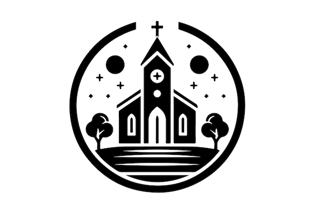 icono del logotipo vectorial de la iglesia