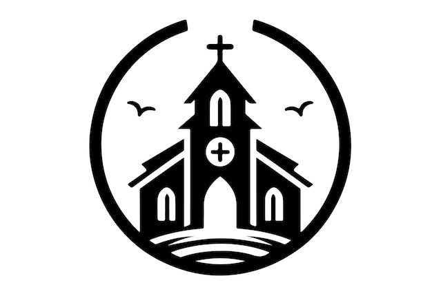 Vector icono del logotipo vectorial de la iglesia