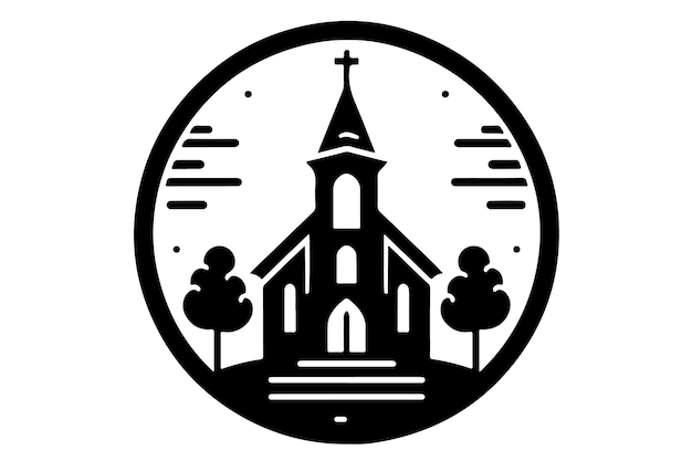 icono del logotipo vectorial de la iglesia