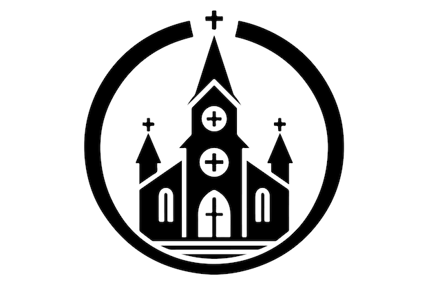 icono del logotipo vectorial de la iglesia