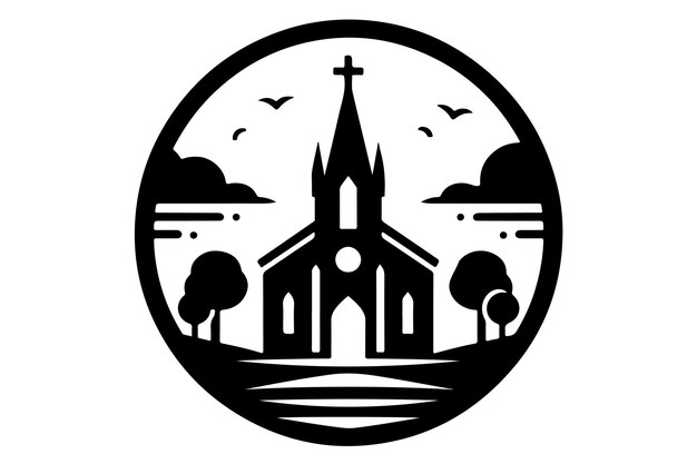 Vector icono del logotipo vectorial de la iglesia