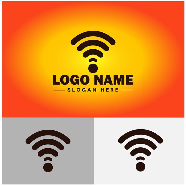 Vector el icono del logotipo wi-fi la señal inalámbrica las ondas de comunicación los símbolos internet wifi la aplicación web el logotipo del signo vectorial