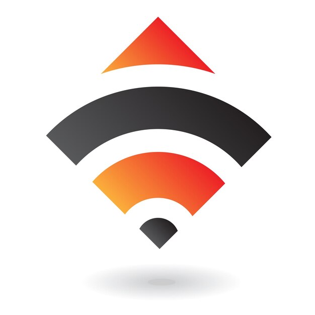 Icono de logotipo Wifi cuadrado naranja y negro