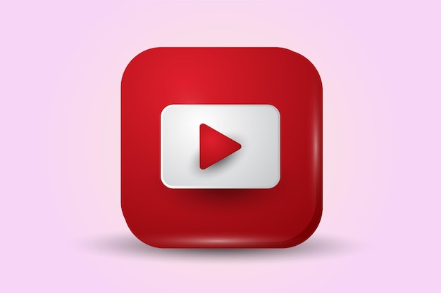 Icono de logotipo de Youtube 3D aislado