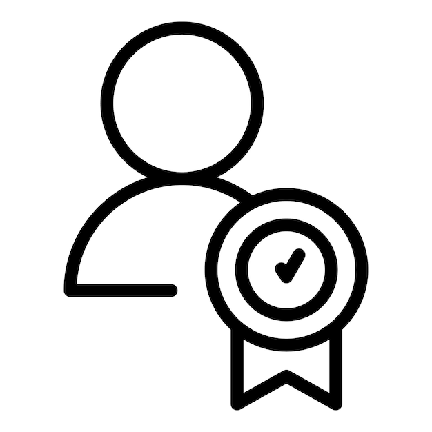 Icono de logro de experiencia Icono de vector de logro de experiencia de esquema para diseño web aislado sobre fondo blanco