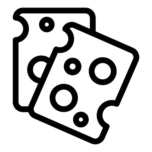 Vector icono de lonchas de queso icono de vector de lonchas de queso de contorno para diseño web aislado sobre fondo blanco