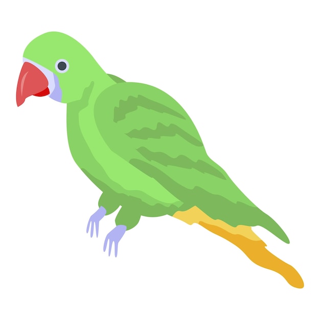 Icono de loro amazónico Isométrico del icono de vector de loro amazónico para diseño web aislado sobre fondo blanco