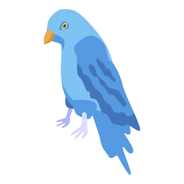 Icono de loro azul Isométrico del icono de vector de loro azul para diseño web aislado sobre fondo blanco