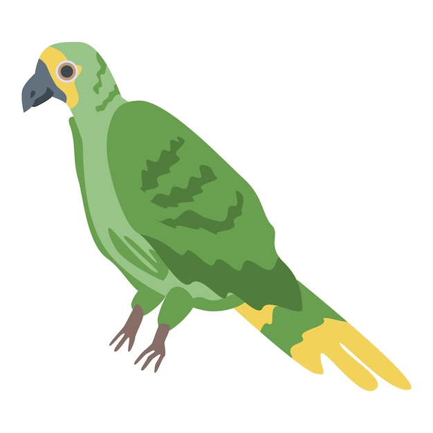 Icono de loro de la selva Isométrico del icono de vector de loro de la selva para diseño web aislado sobre fondo blanco