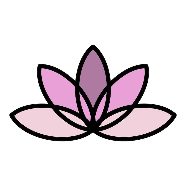 Icono de loto aromático Contorno de loto aromático vector icono color plano aislado