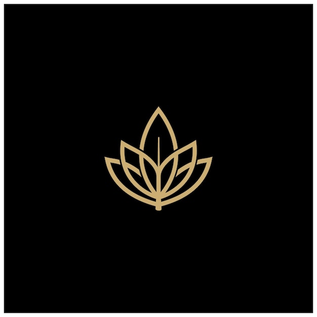 Icono de loto lineal plantilla vectorial del logotipo de loto