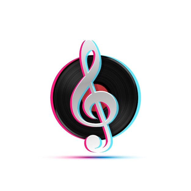 Icono de LP Record, objeto de música de gramófono, disco de vinilo, ilustración vectorial