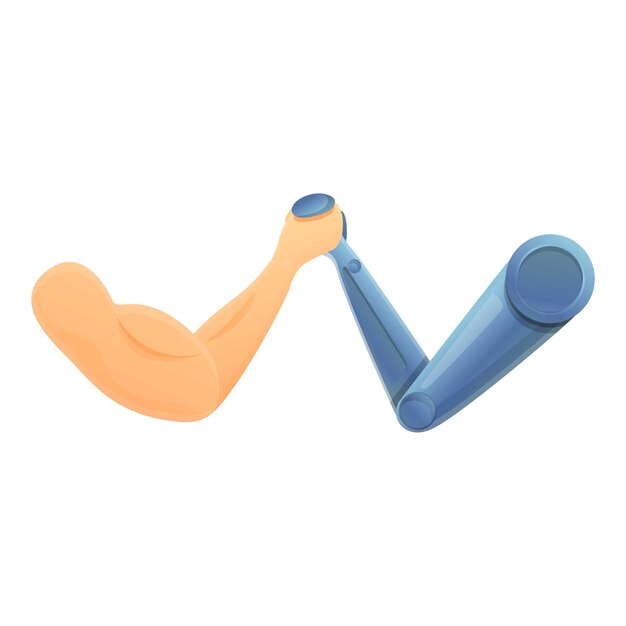 Icono de lucha de brazos de robot Icono vectorial de lucha de manos de robot para diseño web aislado en fondo blanco