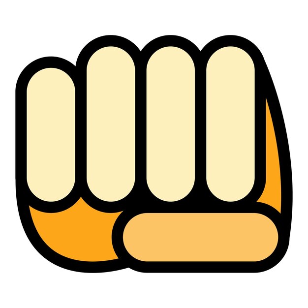 El icono de la lucha por gestos de la mano contorno el icono del vector de la batalla por gesticulaciones de la mano el color es plano y aislado