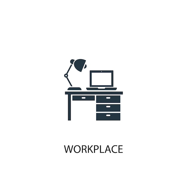 Icono de lugar de trabajo. Ilustración de elemento simple. diseño de símbolo de concepto de lugar de trabajo. Se puede utilizar para web y móvil.