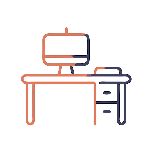 Icono de lugar de trabajo plano Ilustración de capa vectorial PNG transparente