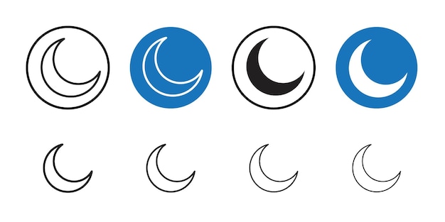 Icono de la luna 2 Colección de arte de líneas delgadas