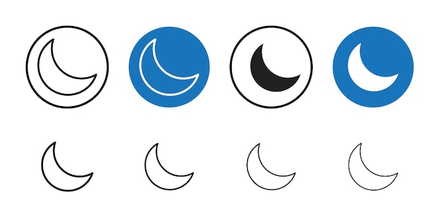 Icono de la luna 2 Colección de arte de líneas delgadas