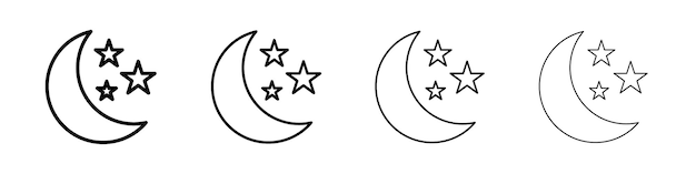 Icono de la luna Conjunto de símbolos de signos