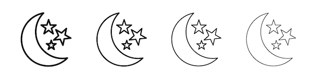 Icono de la luna y las estrellas Conjunto de símbolos de signos