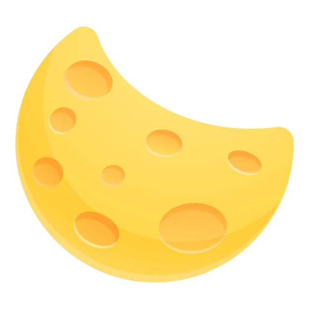 Icono de la luna de queso Icono vectorial de la Luna de queso para el diseño web aislado en fondo blanco