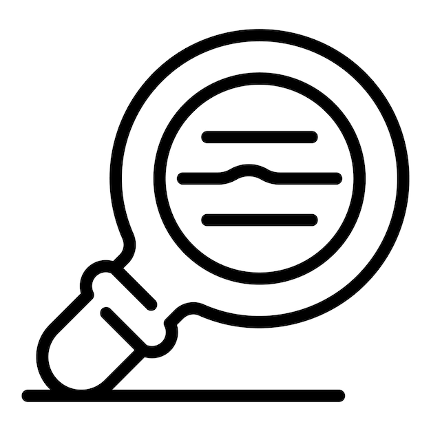 Icono de lupa de cara de arrugas Icono de vector de lupa de cara de arrugas de contorno para diseño web aislado sobre fondo blanco