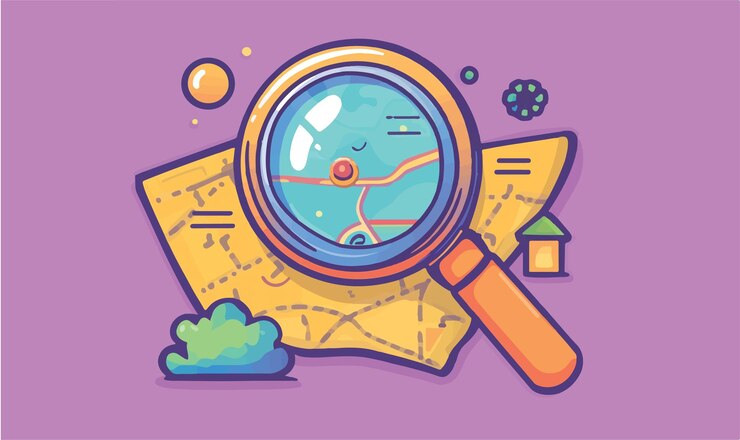 Vector el icono de la lupa estilizada y linda