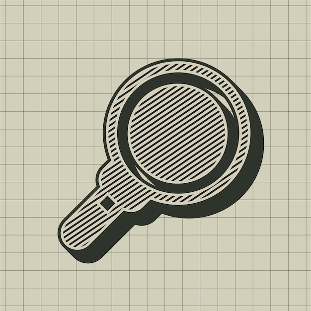 icono de lupa grabado de estilo vintage