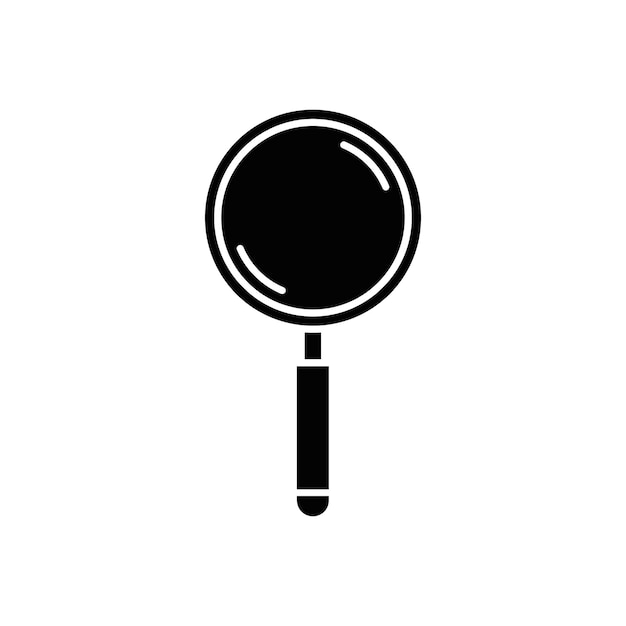 Ícono de lupa Ilustración de línea delgada plana vectorial