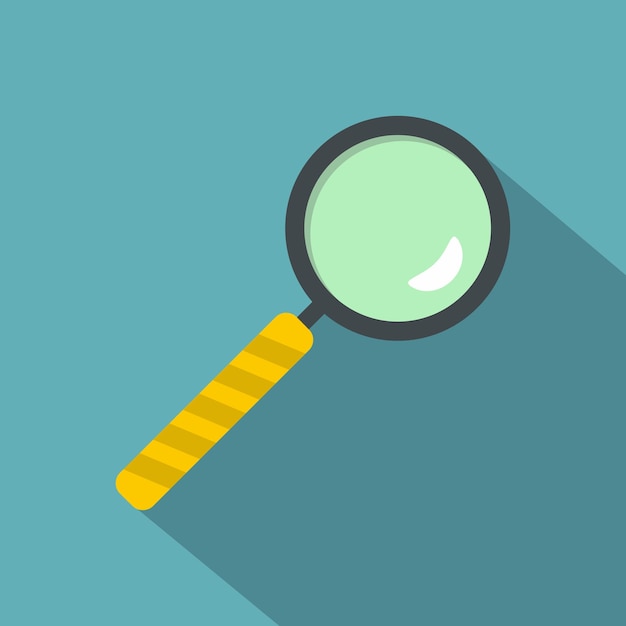 Icono de lupa Ilustración plana del ícono vectorial de lupa para la web aislado en fondo azul bebé