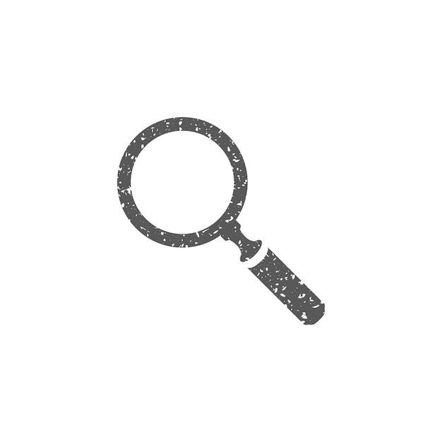 Icono de lupa en la ilustración de vector de textura grunge