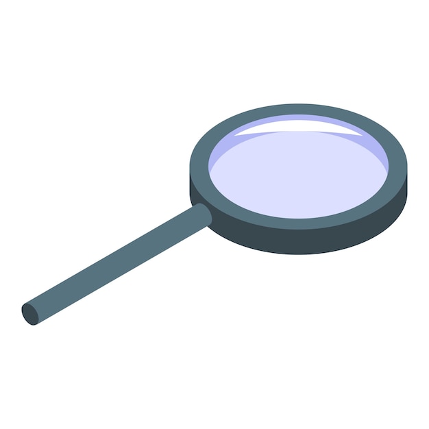 Icono de lupa Isométrica del icono de vector de lupa para diseño web aislado sobre fondo blanco