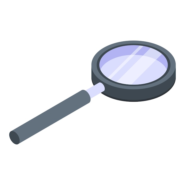 Icono de lupa ocular Isométrico del icono de vector de lupa ocular para diseño web aislado sobre fondo blanco