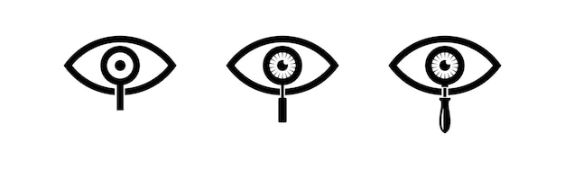 Icono de lupa de ojoConcepto de lupa de ojos moderno Ilustración aislada vectorial para diseño web