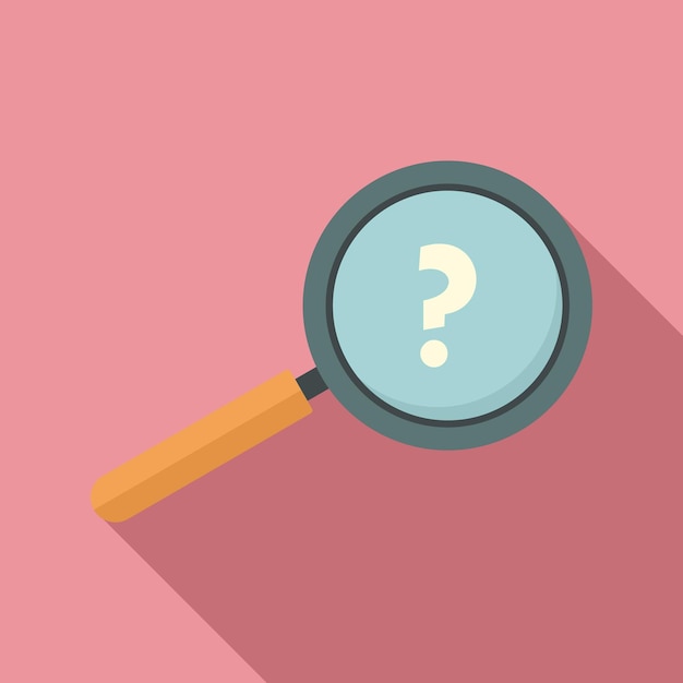 Icono de lupa de pregunta Ilustración plana del icono de vector de lupa de pregunta para diseño web