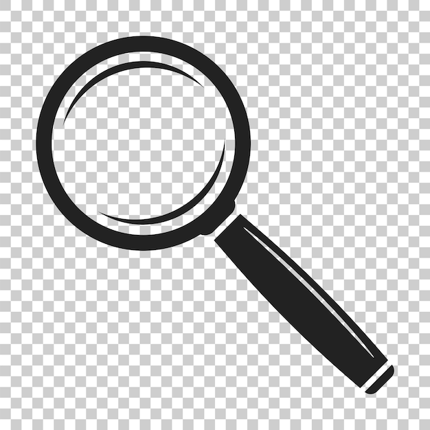 Icono de lupa vectorial Magnificador en estilo plano Concepto de signo de búsqueda