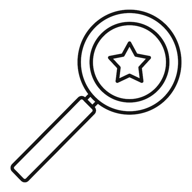 Icono de lupa de videojuego Icono de vector de lupa de videojuego de esquema para diseño web aislado sobre fondo blanco