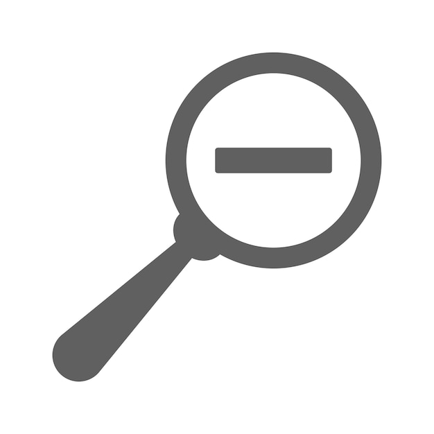 Icono de la lupa de zoom hacia afuera Gráficos vectoriales grises