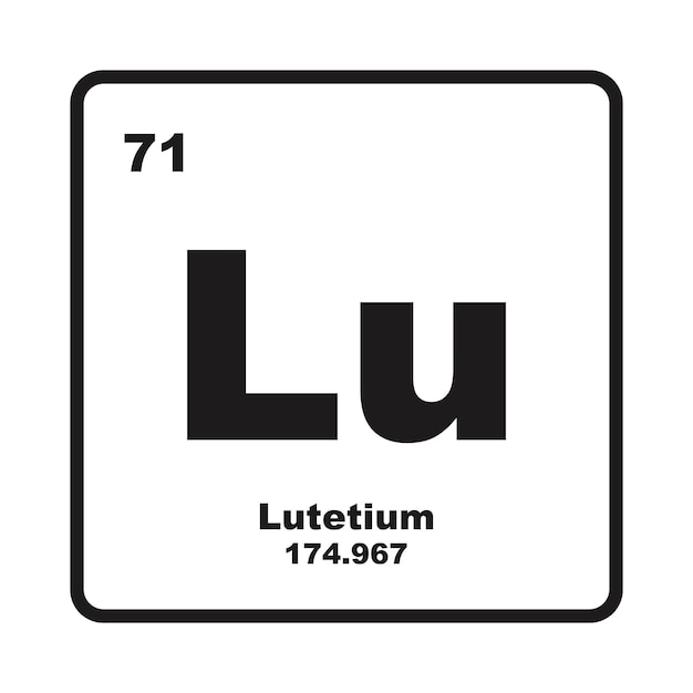 Ícono de lutecio elemento químico en la tabla periódica