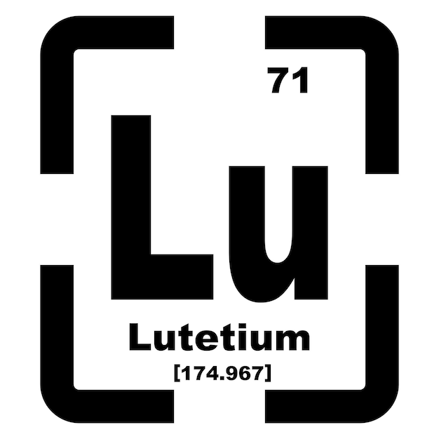 Ícono de lutecio elemento químico en la tabla periódica