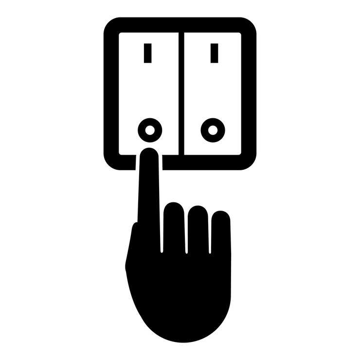 Vector icono de luz del interruptor de mano ilustración simple del icono de vector de luz del interruptor de mano para diseño web aislado sobre fondo blanco