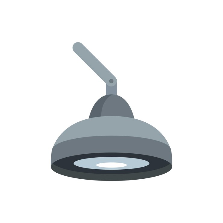 Vector icono de luz quirúrgica de cuidado ilustración plana del icono de vector de luz quirúrgica de cuidado aislado sobre fondo blanco