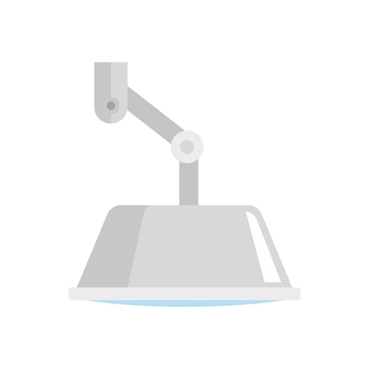 Vector icono de luz quirúrgica de habitación ilustración plana del icono de vector de luz quirúrgica de habitación aislado sobre fondo blanco